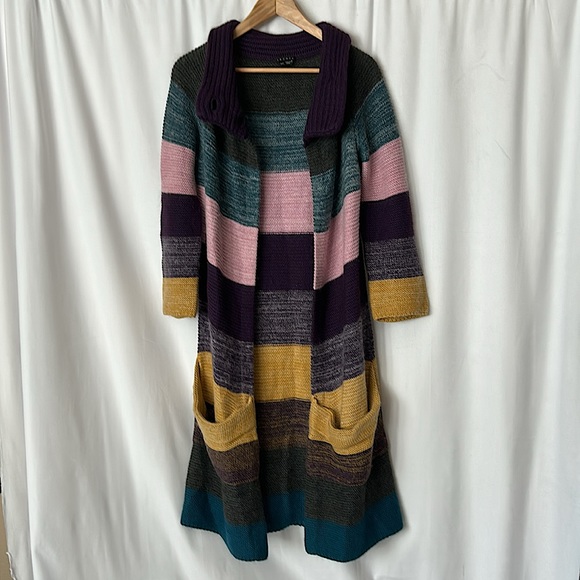 Theory Sweaters - Theory Multicolor Color-block 3/4 Sleeve Angora Sweater Top **Size M** 🌸🌸